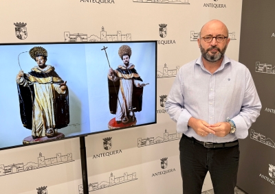 El Área de Patrimonio Histórico del Ayuntamiento de Antequera culmina la restauración de una escultura de Santo Domingo de Guzmán